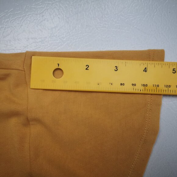 RW&CO Ladies Size Medium Mustard Yellow Short Sleeves V-neck T-shirt - Picture 8 of 9
